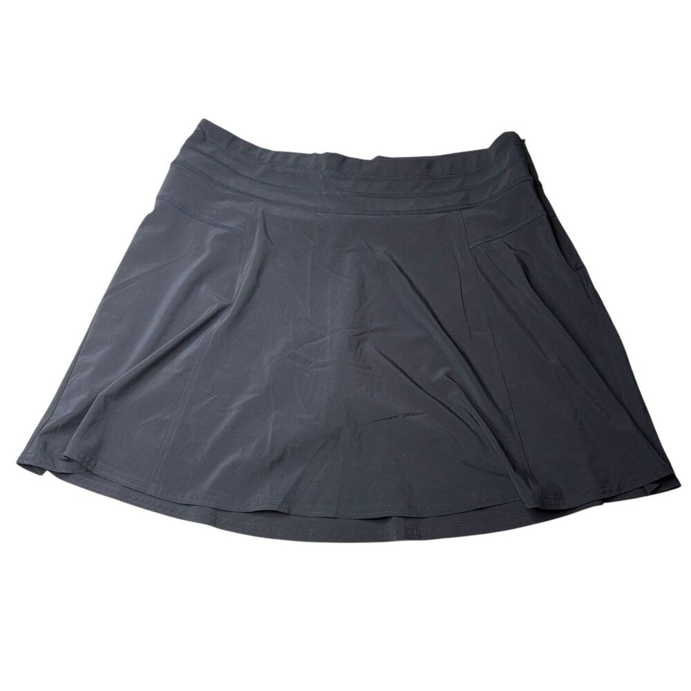 Athleta All Day Skort Hi Rise 16" Jupe-Short Black Women Pockets UPF 50+ Size 16